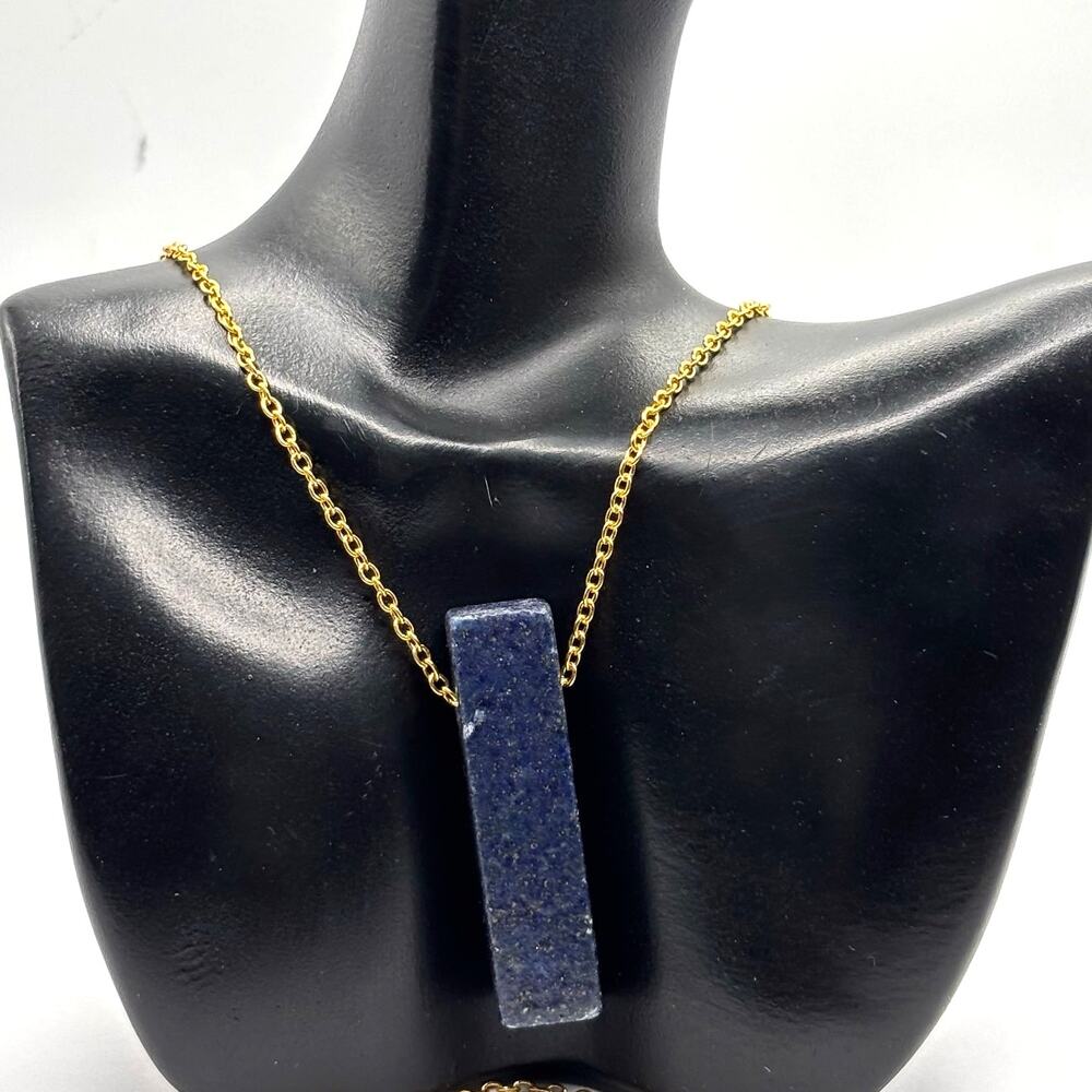 Gold & Blue Bar Necklace